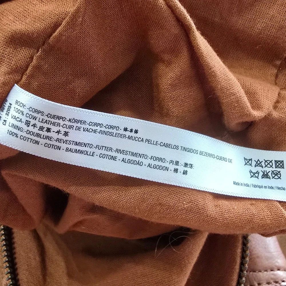 We The Free Free People Leather Sling Backpack Women Tan Brown Boho Triangle Bag